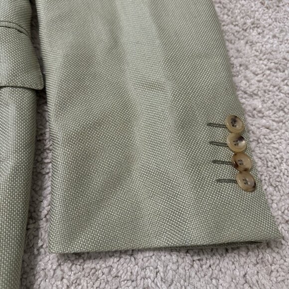 *Recent* Canali Made in Italy Wool Silk Linen Green Sport Coat Men’s 50 R - Picture 6 of 13